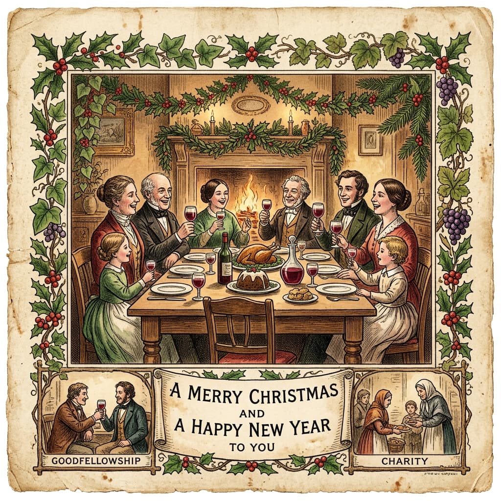 Early Christmas card from the Victorian era